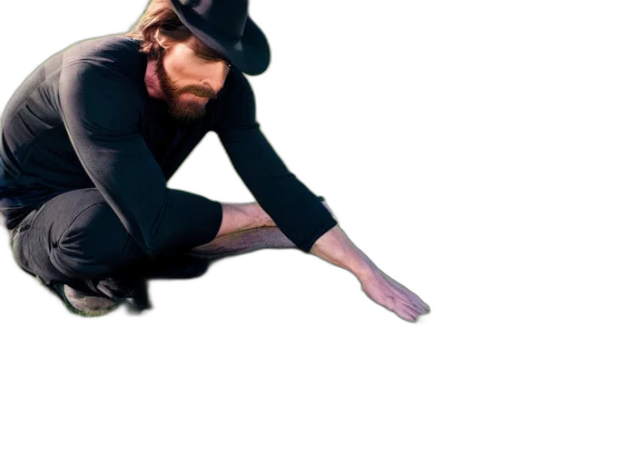 shoes, hat, hair, staff transparent PNG cut-out