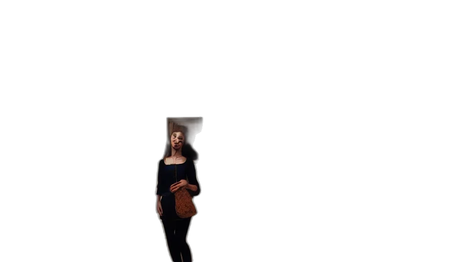 dress, staff, hat, jacket transparent PNG cut-out
