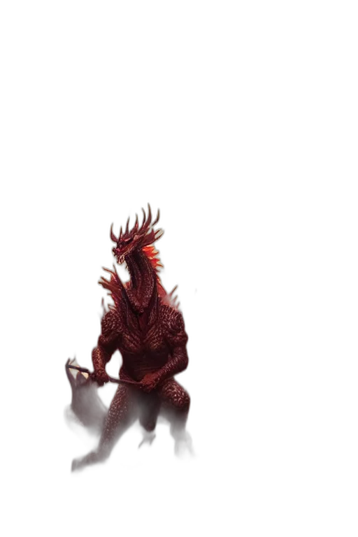 dragon, creature, animal, staff transparent PNG cut-out