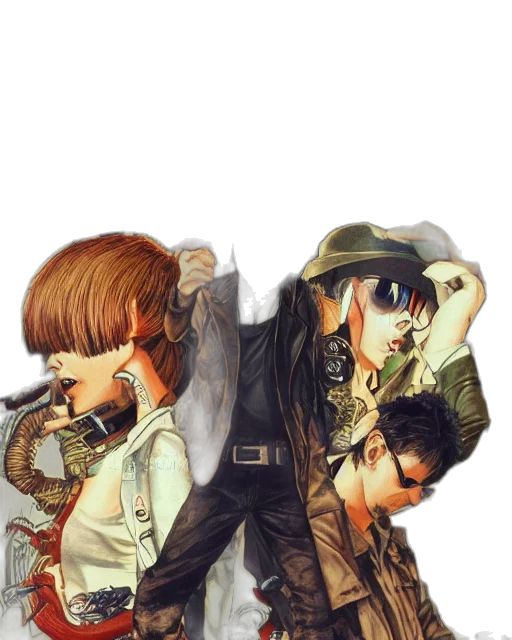 jacket, mask, concept art, cyberpunk transparent PNG cut-out