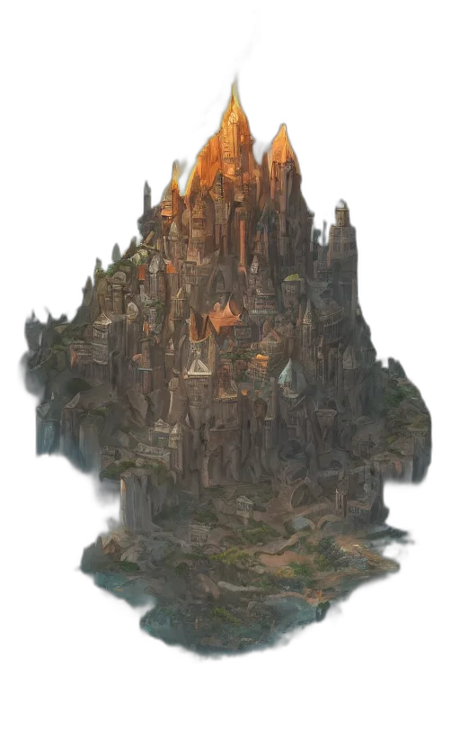 crown, dragon, building, concept art transparent PNG cut-out