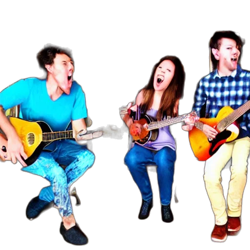 3d render, everyone, singing, playing transparent PNG cut-out