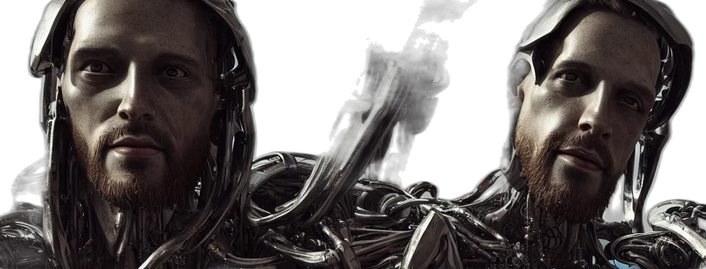 robot, hair, creature, concept art transparent PNG cut-out