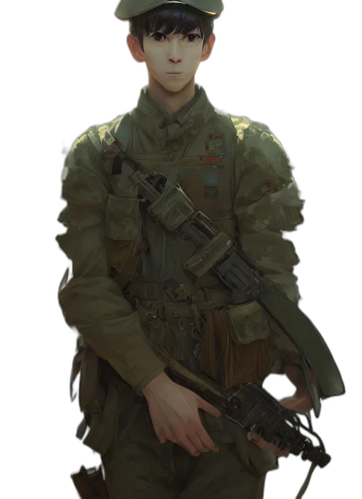 staff, jacket, weapon, face transparent PNG cut-out