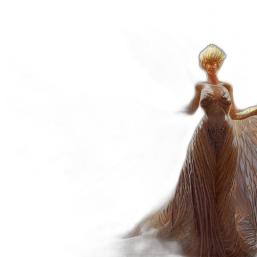 dress, hair, crown, concept art transparent PNG cut-out