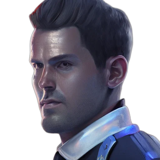 face, jacket, robot, staff transparent PNG cut-out