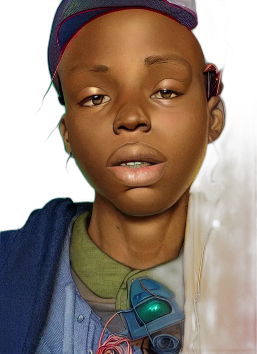 face, hat, jacket, photorealistic transparent PNG cut-out