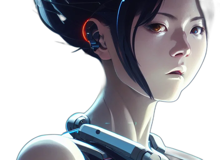 robot, face, cyberpunk, concept art transparent PNG cut-out
