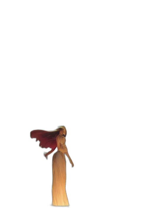 staff, hair, dress, crown transparent PNG cut-out