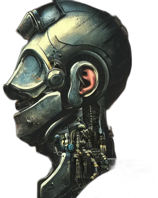 mask, robot, face, cyberpunk transparent PNG cut-out