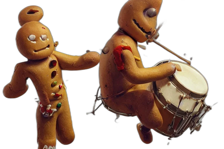 robot, 3d render, concept art, gingerbread transparent PNG cut-out
