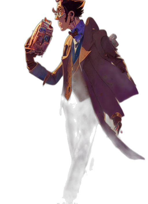 staff, weapon, mask, jacket transparent PNG cut-out