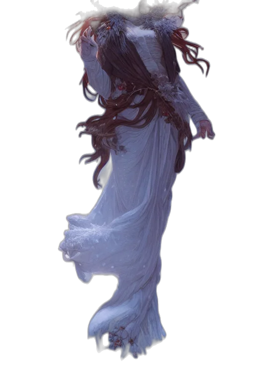 dress, creature, dragon, staff transparent PNG cut-out