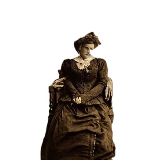 dress, hat, staff, face transparent PNG cut-out