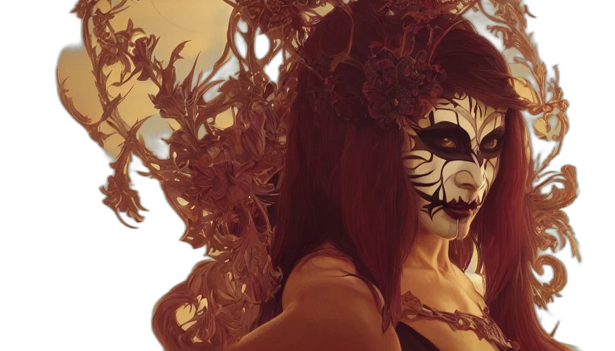 mask, fantasy art, concept art, photorealistic transparent PNG cut-out