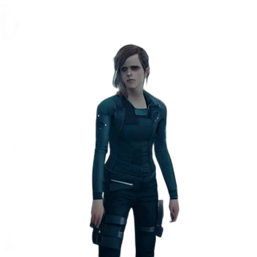 jacket, staff, dress, weapon transparent PNG cut-out