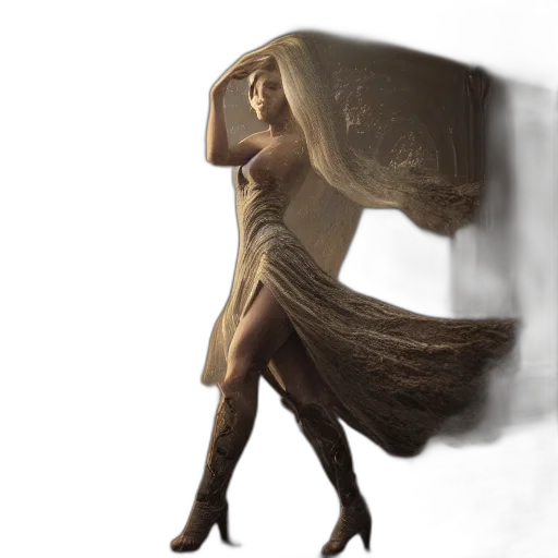 dress, creature, hair, mask transparent PNG cut-out