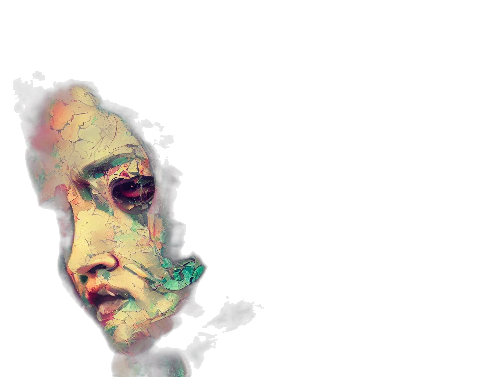 face, mask, creature, photorealistic transparent PNG cut-out