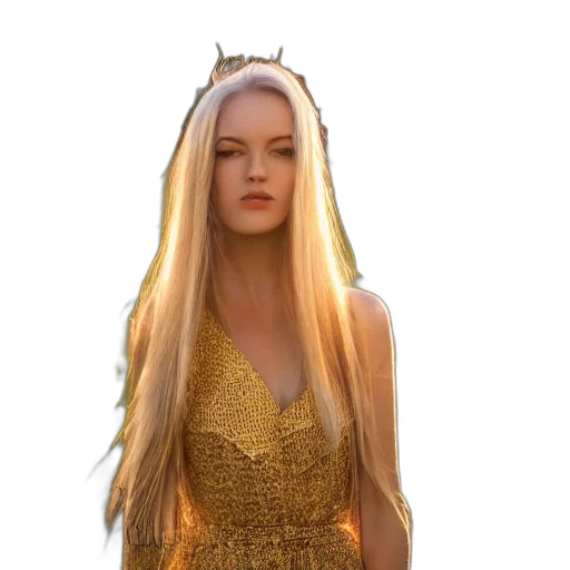 dress, hair, crown, dragon transparent PNG cut-out