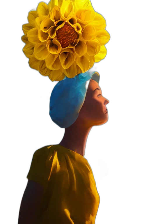 crown, hat, flower, face transparent PNG cut-out