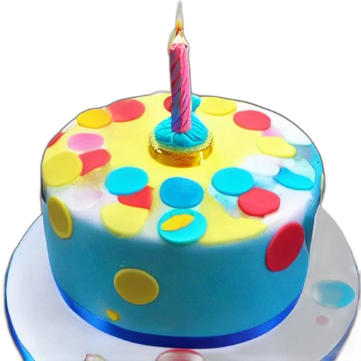 3d render, pastel, birthday, cake transparent PNG cut-out