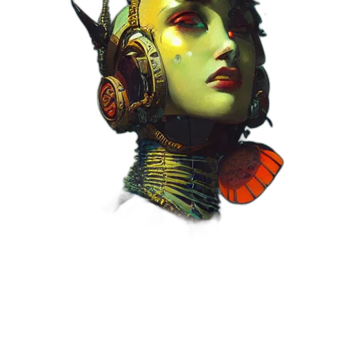 robot, face, mask, crown transparent PNG cut-out