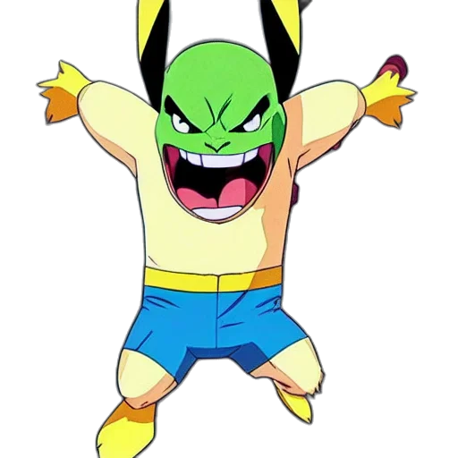 cartoon, concept art, 3d render, pikachu transparent PNG cut-out
