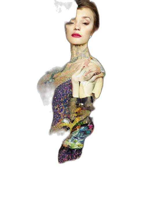 dress, jewelry, staff, face transparent PNG cut-out