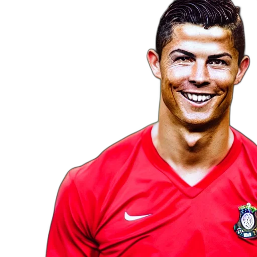photorealistic, christiano, ronaldo, smiling transparent PNG cut-out