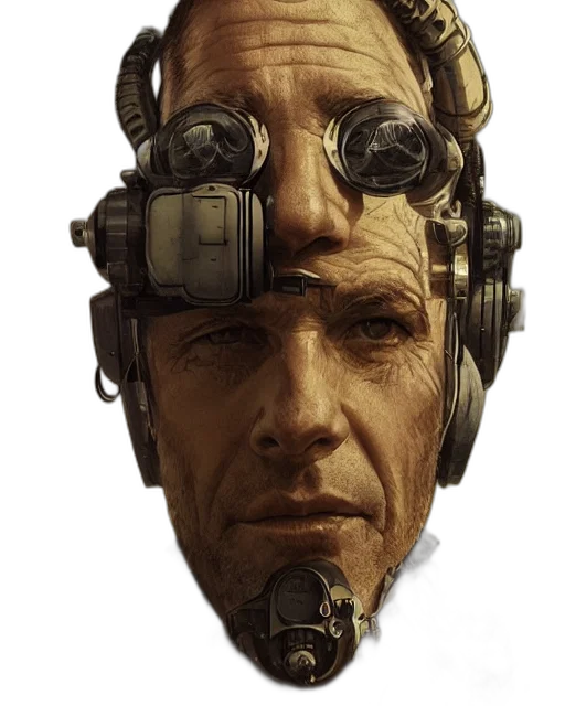 robot, face, mask, weapon transparent PNG cut-out