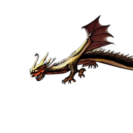 dragon, staff, animal, creature transparent PNG cut-out