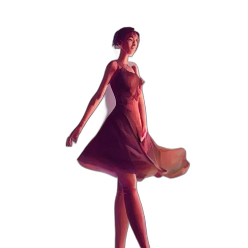 dress, robot, staff, 3d render transparent PNG cut-out
