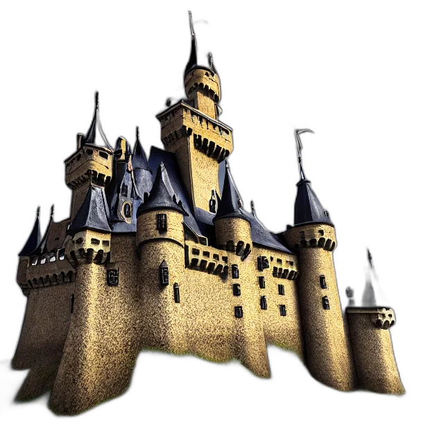 crown, building, 3d render, concept art transparent PNG cut-out