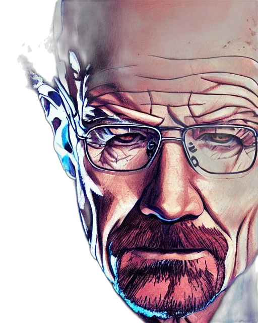 face, robot, comic book art, cyberpunk transparent PNG cut-out
