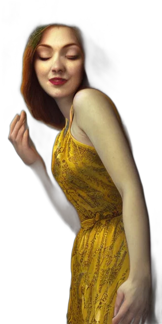 dress, jewelry, staff, face transparent PNG cut-out