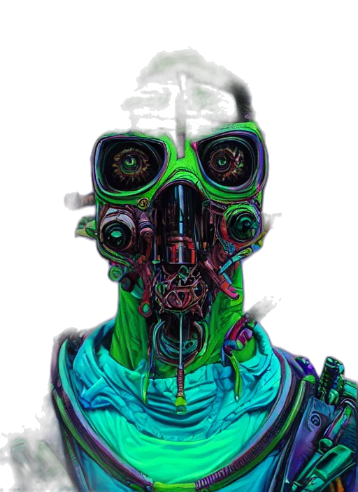 mask, robot, face, jacket transparent PNG cut-out