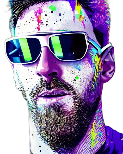 face, mask, cyberpunk, photorealistic transparent PNG cut-out