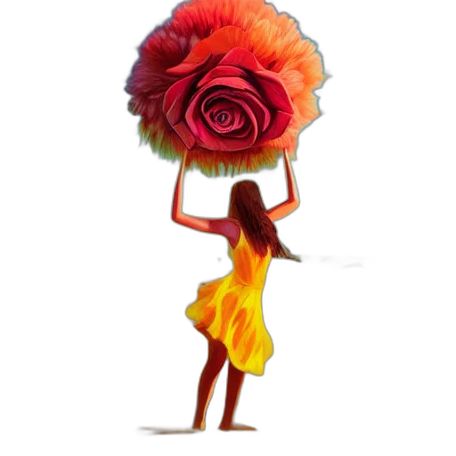 flower, dress, umbrella, hat transparent PNG cut-out