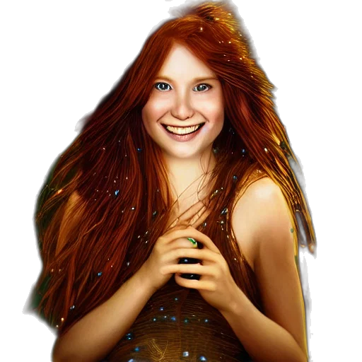 dress, hair, fantasy art, photorealistic transparent PNG cut-out