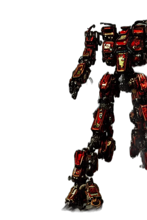 robot, weapon, concept art, 3d render transparent PNG cut-out