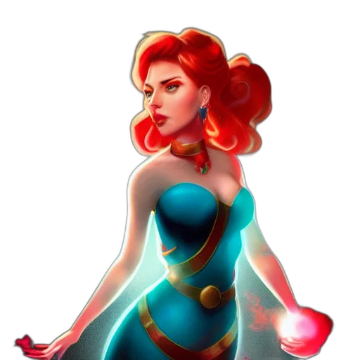 dress, fantasy art, concept art, comic book art transparent PNG cut-out