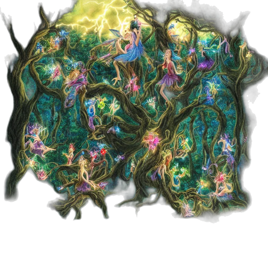 tree, dragon, crown, creature transparent PNG cut-out