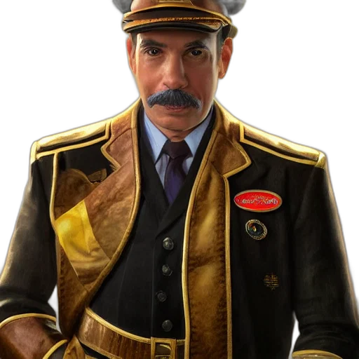staff, jacket, hat, face transparent PNG cut-out