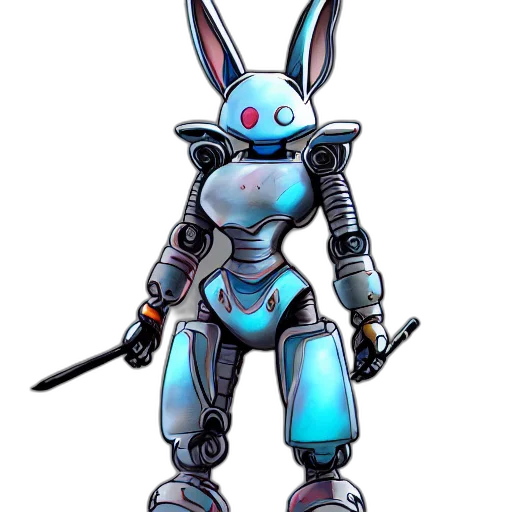 robot, weapon, concept art, 3d render transparent PNG cut-out