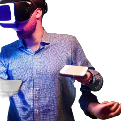 robot, 3d render, vaporwave, concept art transparent PNG cut-out