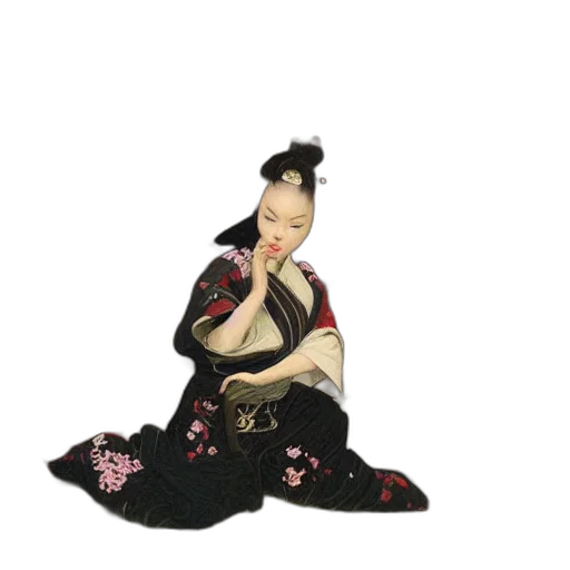 dress, jewelry, staff, photorealistic transparent PNG cut-out