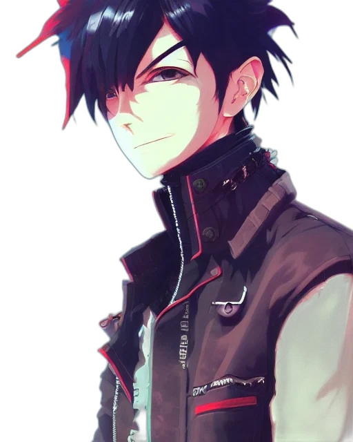 jacket, staff, hat, face transparent PNG cut-out