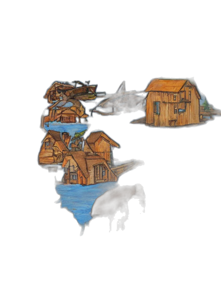 building, concept art, pixel art, 3d render transparent PNG cut-out
