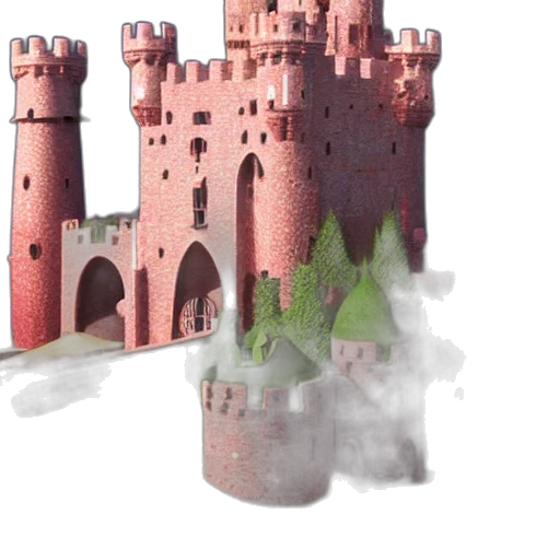 crown, dragon, building, 3d render transparent PNG cut-out
