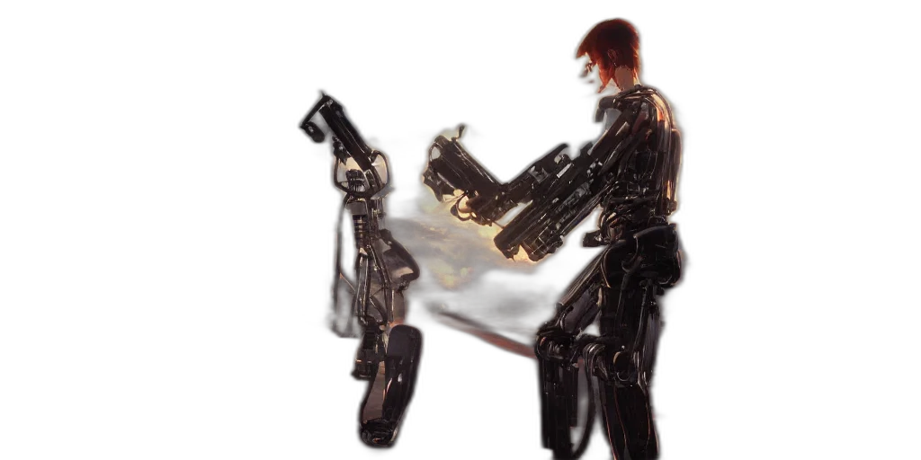 weapon, robot, sword, staff transparent PNG cut-out